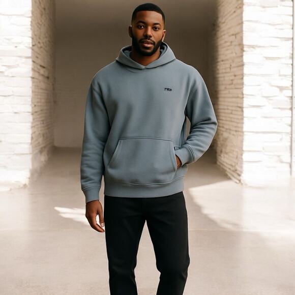 Vans Hoodie Sweatshirt Mens XXS Blue Logo Comfy Oversized Sweats Pullover - Picture 1 of 7